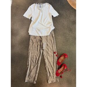 Aquazzura Red Suede Lace Up Ballet Flats with Pom Pom Tassels Size 38